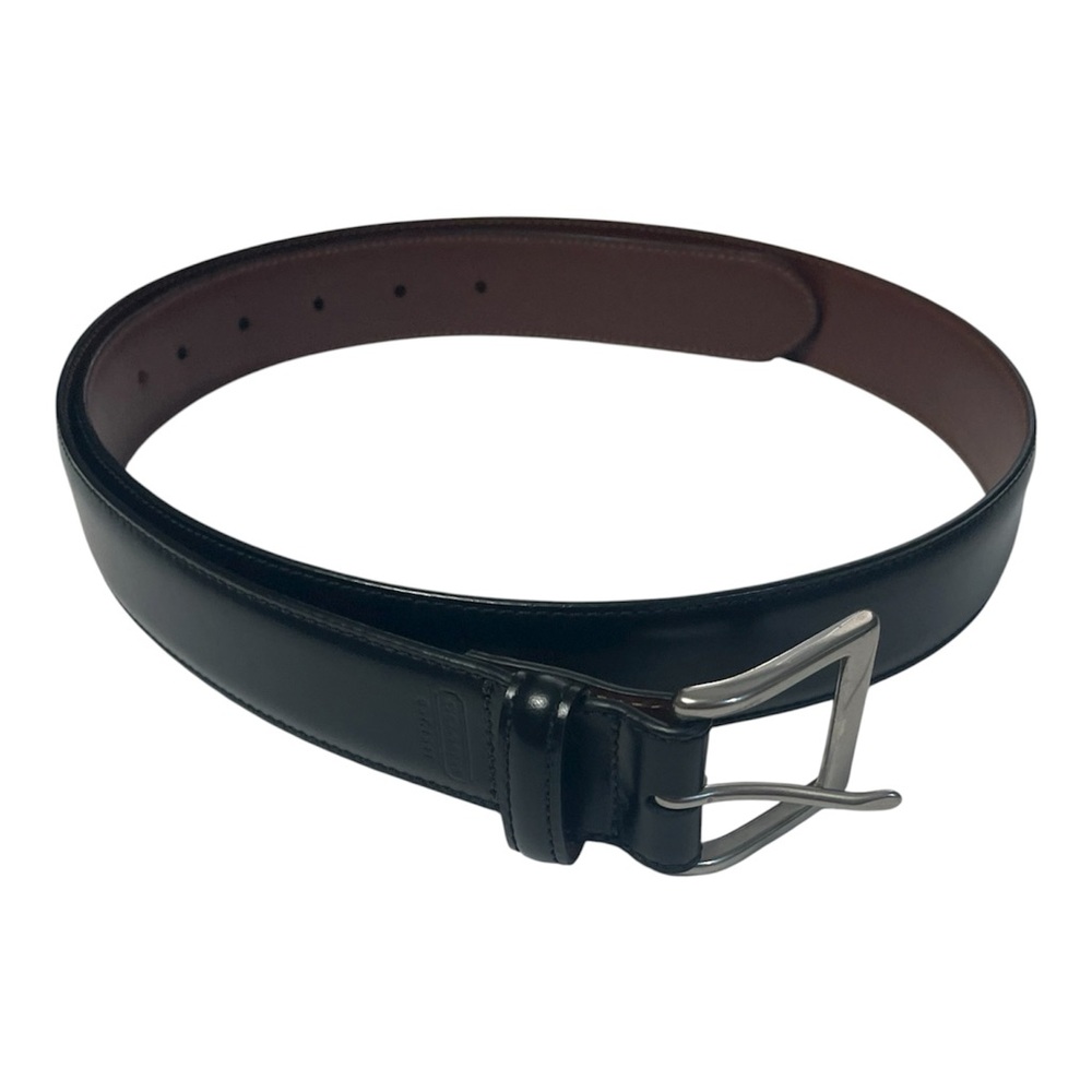 Coach Black Genuine Calfskin Leather & Brass Buckle Belt size 38” Style 5953